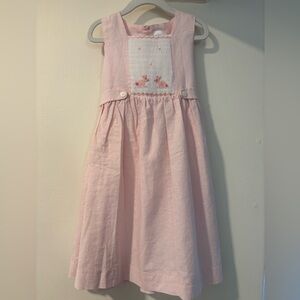 Edgehill Collection Pink Bunny Embroidered Dress